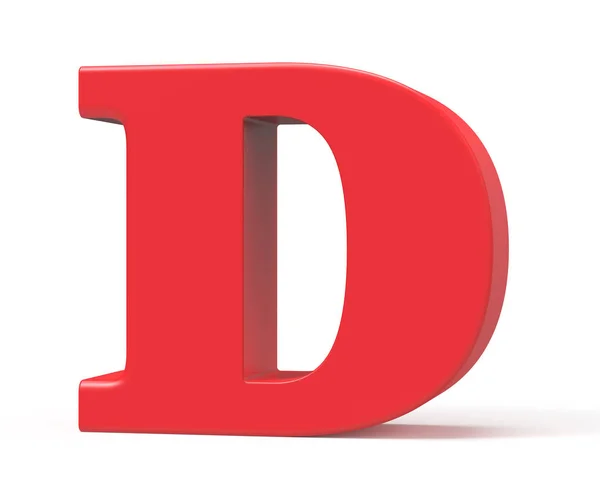 Трехмерный красный алфавит D — стоковое фото