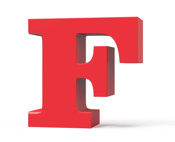 3D renderizar alfabeto vermelho F — Fotografia de Stock