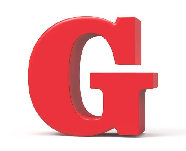 Alfabet czerwony render 3D G — Zdjęcie stockowe