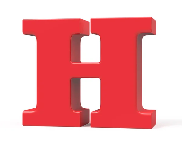 3D rendern rotes Alphabet h — Stockfoto