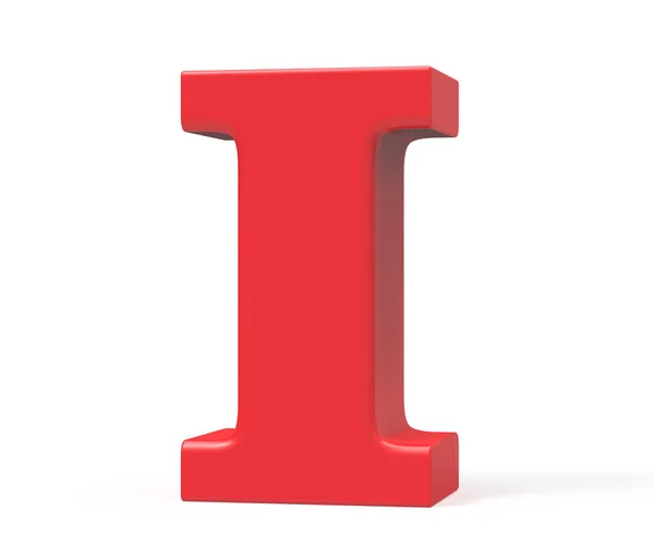 3D render red alphabet I — Stock Photo, Image