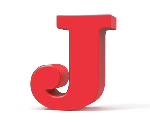 3D renderizar alfabeto rojo J — Foto de Stock