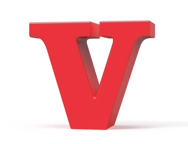 3D render rode alfabet V — Stockfoto