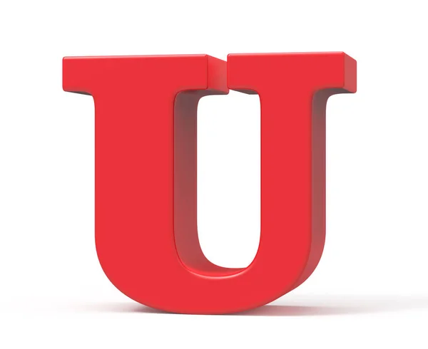3D vykreslení červené abecedy U — Stock fotografie
