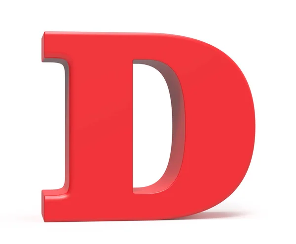 3D render röd alfabetet D — Stockfoto