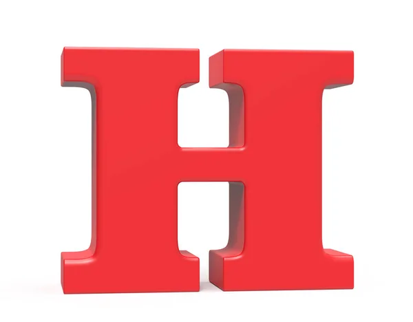 3D render röd alfabetet H — Stockfoto