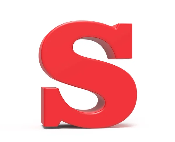 Alfabet czerwony render 3D S — Zdjęcie stockowe
