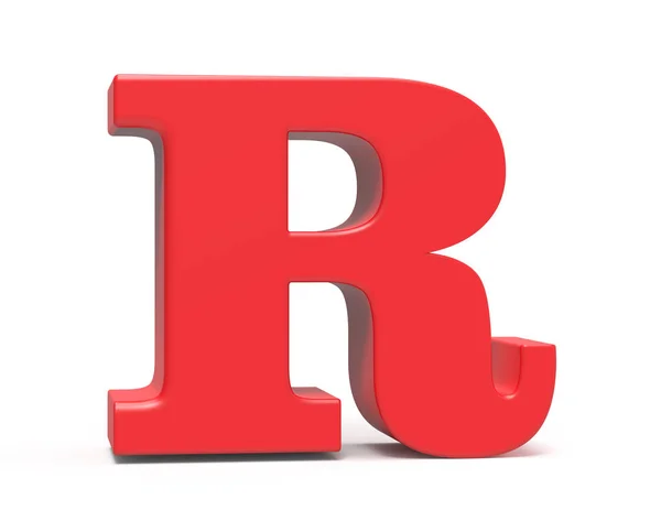 Rendu 3D alphabet rouge R — Photo