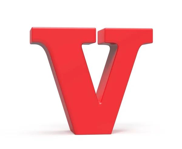 Трехмерный красный алфавит V — стоковое фото