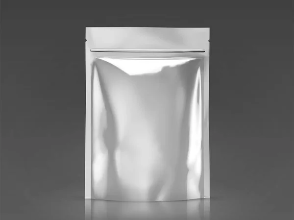 Maqueta de bolsa de papel de aluminio en blanco — Archivo Imágenes Vectoriales