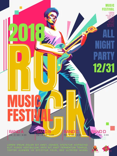 Konzertplakat für Rockmusik — Stockvektor