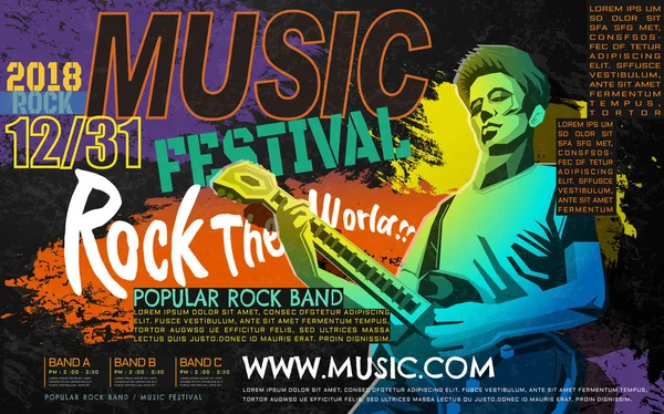 Konzertplakat für Rockmusik — Stockvektor