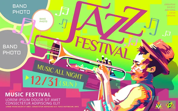 Affiche Jazz toute la nuit — Image vectorielle