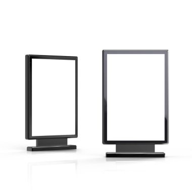 Siyah ışık kutusu stand mockup