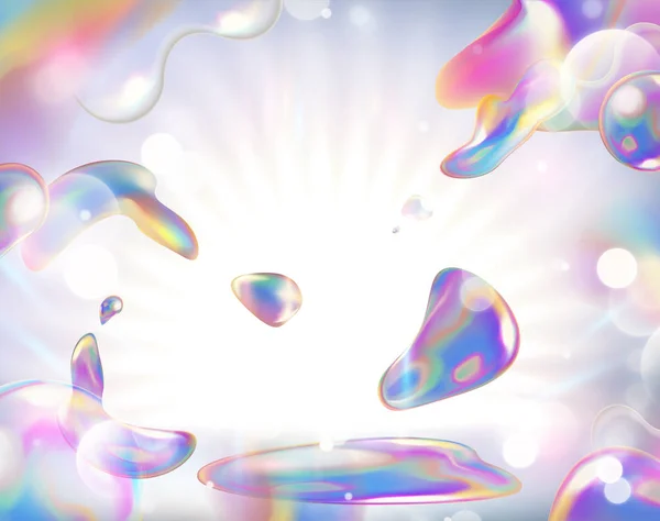 彩色肥皂气泡背景 — 图库矢量图片