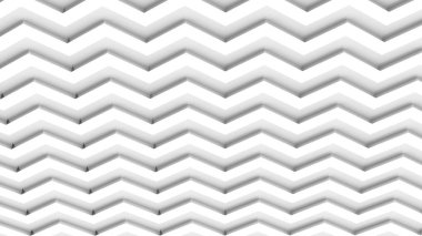 Modern 3d render arka plan, beyaz ve gri zikzak desen