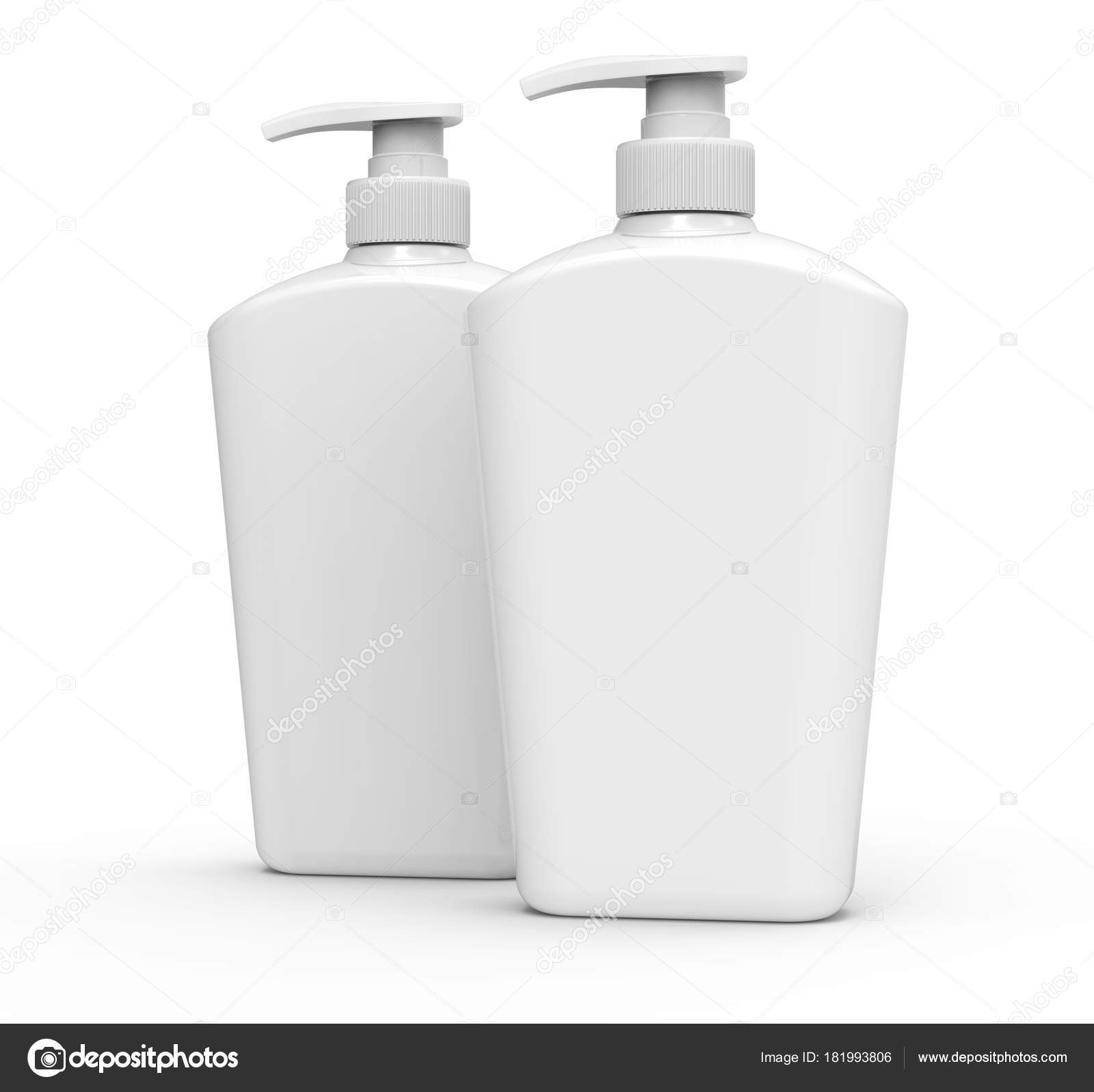 Download Pump Dispenser Bottle Mockup Blank White Plastic Bottle Rendering Body — Stock Photo © kchungtw ...