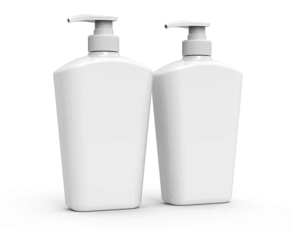 Pumpspender Flaschenattrappe Weiße Plastikflasche Rendering Körperwäsche Oder Hygieneprodukte — Stockfoto