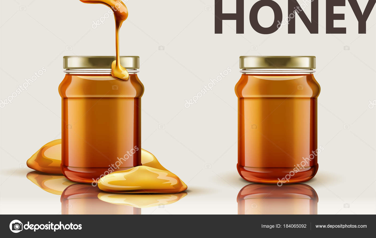 Download Pure honey jar mockup — Stock Vector © kchungtw #184065092