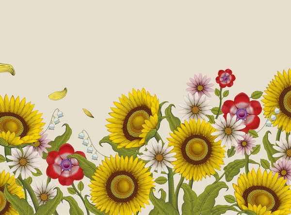 装飾的な花のデザイン — ストックベクタ