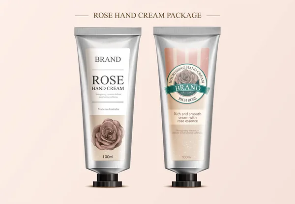 Rose maqueta crema de manos — Vector de stock