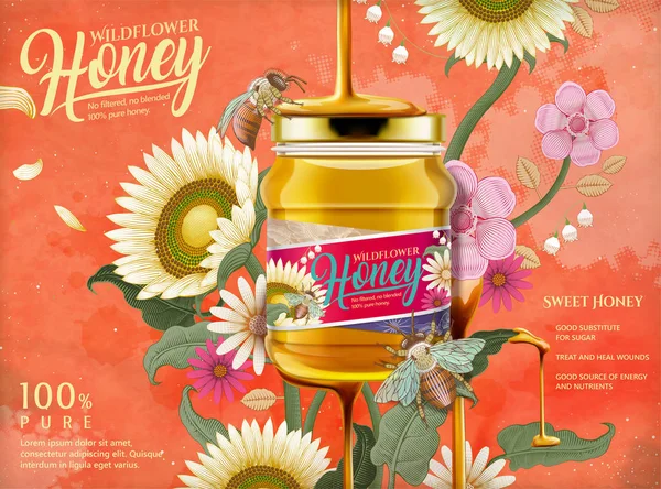 Attractive honey ads Royalty Free Stock Vectors