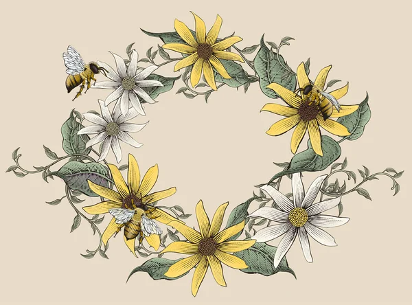 Retro elegant floral design Stock Illustration