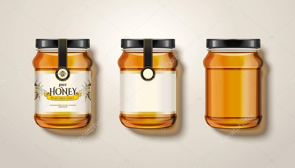 Download Pure honey jar mockup — Stock Vector © kchungtw #184063218
