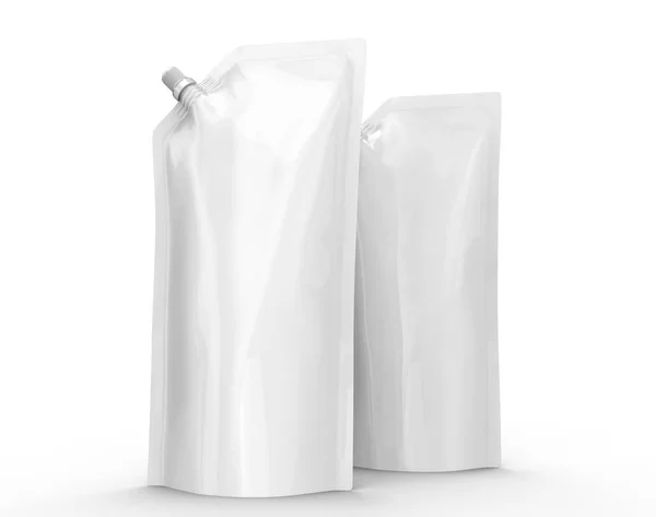 Rengöringsmedel Refill Paket Render Stand Pouch Väska Mockup Med Lock — Stockfoto