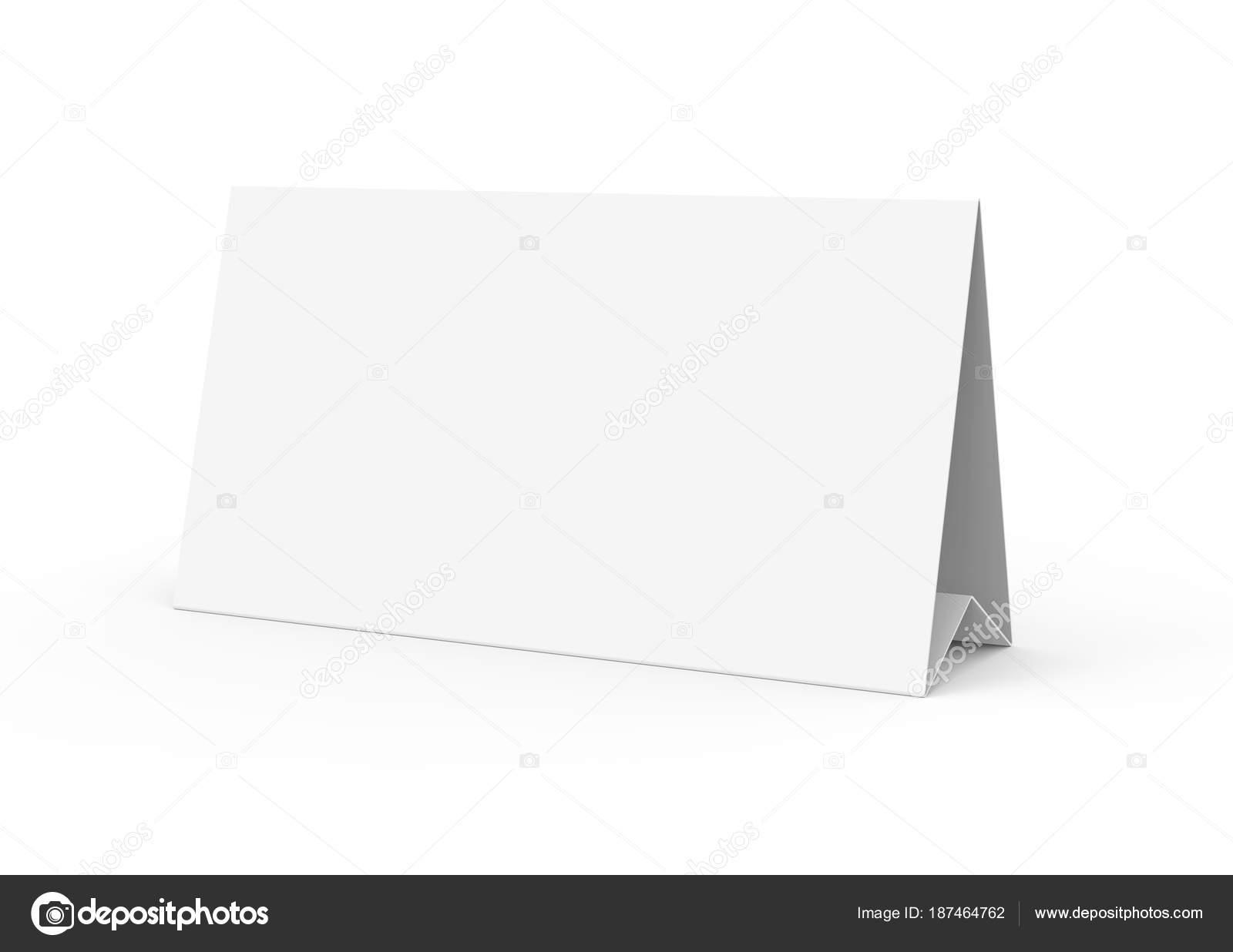 Blank Paper Tent Template White Tent Card Empty Space Render Stock Intended For Free Tent Card Template Downloads