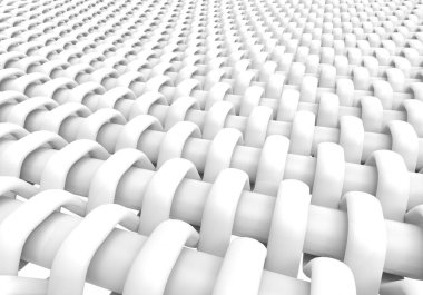 Boş mikrofiber yüzey, beyaz elyaf Tekstil ve 3d render yapısında, düz Hollanda örgü