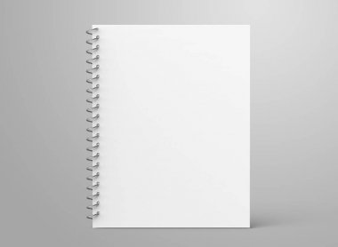 Boş not defteri mockup, 3d render stand spiral defter ile tasarımı için boş alanı kullanır