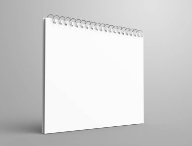 Boş not defteri mockup, 3d render stand spiral defter ile tasarımı için boş alanı kullanır