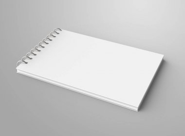 Boş not defteri mockup, 3d render spiral defter ile tasarımı için boş alanı kullanır, yükseltilmiş görünümü