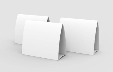 Boş kağıt çadır şablon, beyaz çadır kartlar ile 3D boş yer ayarla render