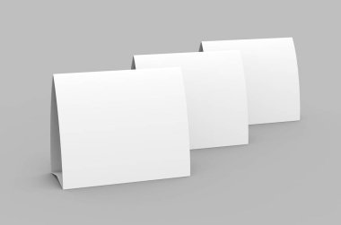 Boş kağıt çadır şablon, beyaz çadır kartlar ile 3D boş yer ayarla render
