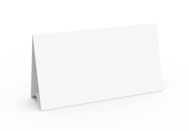 Boş kağıt çadır şablon, beyaz çadır kartı 3D boş alanı ile render