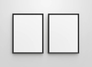 Siyah resim çerçeve, 3d render ince koleksiyonu ile dekoratif kullanımlar için boş yer