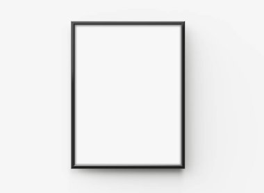 Siyah çerçeve, dekoratif kullanımlar için boş alan ile 3d render ince çerçeve
