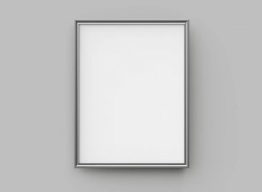 Gri çerçeve, Dekoratif kullanımlar için boş alan ile 3d render ince çerçeve