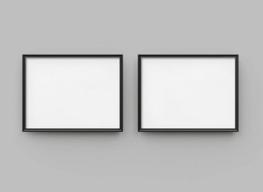 Siyah resim çerçeve, 3d render ince koleksiyonu ile dekoratif kullanımlar için boş yer