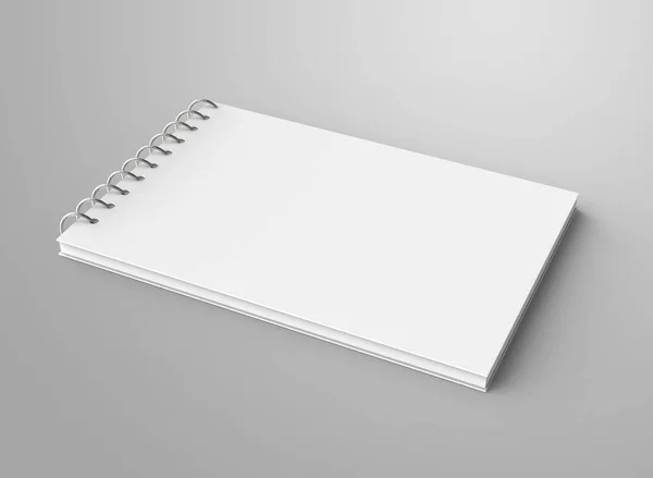 Mockup Notepad Branco Renderizar Notebook Espiral Com Espaço Vazio Para — Fotografia de Stock