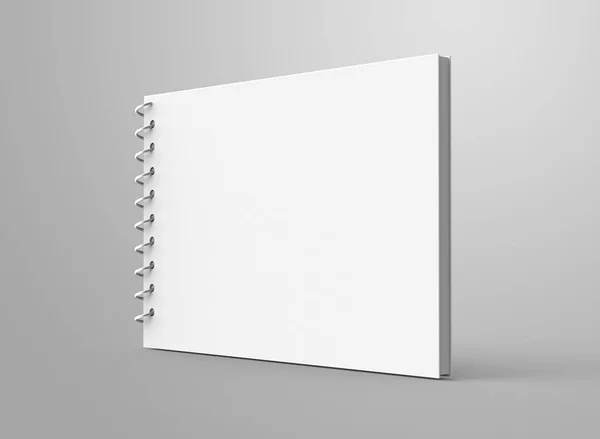 Mockup Notepad Branco Render Stand Espiral Notebook Com Espaço Vazio — Fotografia de Stock