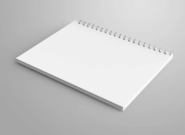 Mockup Notepad Branco Renderizar Notebook Espiral Com Espaço Vazio Para — Fotografia de Stock