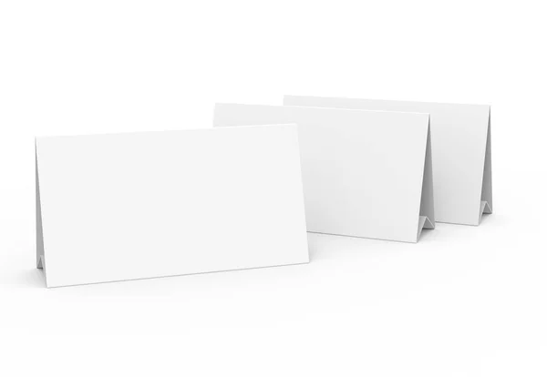 Šablonu Prázdného Papíru Stan Karet Bílý Stan Prázdné Místo Vykreslení — Stock fotografie