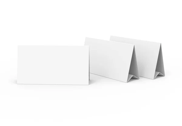 Blank Paper Tent Template White Tent Cards Set Empty Space — Stock Photo, Image