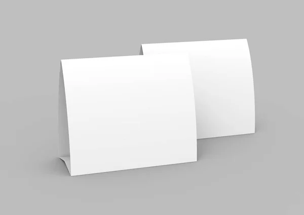 Leere Papierzeltschablone Weiße Zeltkarten Mit Leerraum Render — Stockfoto