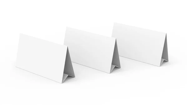 Modelo Barraca Papel Branco Cartões Barracas Brancas Com Espaço Vazio — Fotografia de Stock