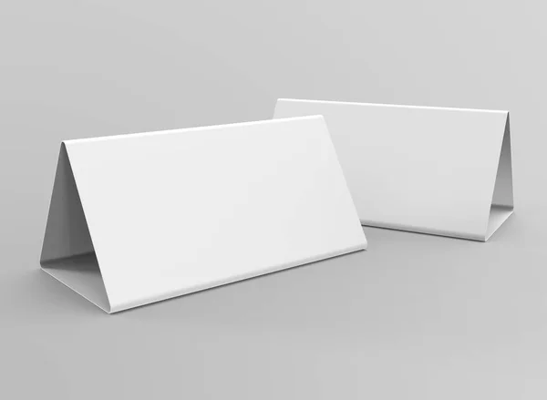 Blank Table Tent Render Table Card Set Mockup Design Uses — Stock Photo, Image