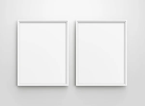 Bílý Fotorámeček Vykreslení Tenké Rámečky Kolekce Prázdný Prostor Pro Dekorativní — Stock fotografie